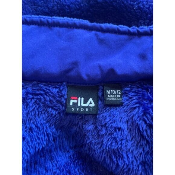 Fila Sport Girls Purple Fleece Jacket Full Zip Mock Neck Size M (10/12) - Picture 3 of 11